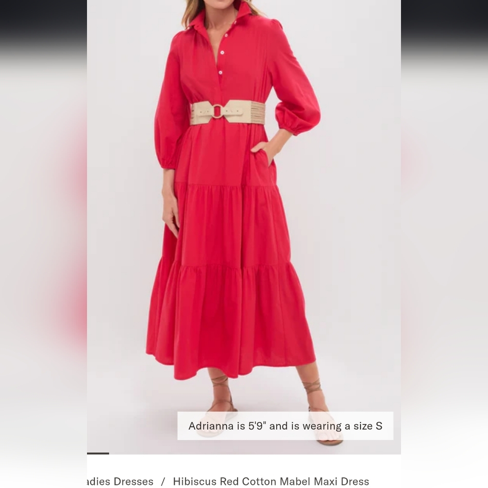 Pomander Place Hibiscus Red Tiered Maxi Dress